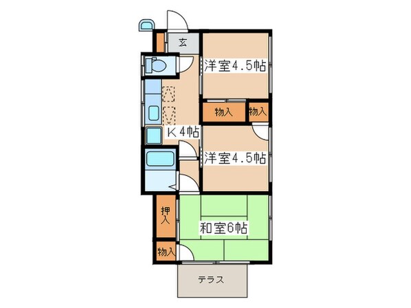 陽光台３丁目貸家の物件間取画像